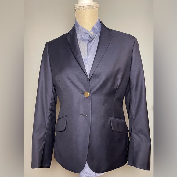 Tom James Royal Classic Custom Tailored Navy Blue single-breasted suit blazer, S - Picture 3 of 9